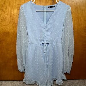 Baby blue long sleeve romper !